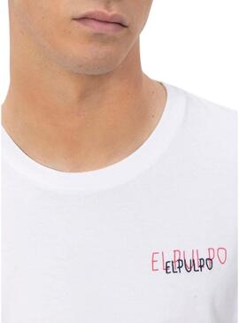 Maglia El Pulpo Triplelogo bianca e rosa per uomo