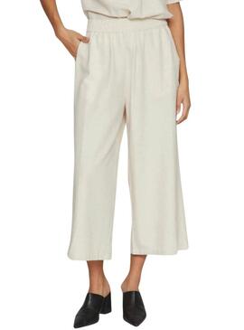 Pantaloni Vila Viprisilla beige per donna
