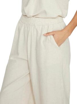 Pantaloni Vila Viprisilla beige per donna
