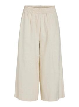 Pantaloni Vila Viprisilla beige per donna
