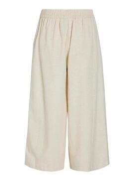 Pantaloni Vila Viprisilla beige per donna