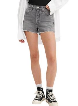Pantaloncini Levis 501 Original grigi per donna
