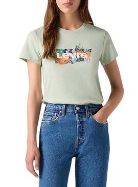 Maglietta Levis The Perfect Tee Coloring verde per donna