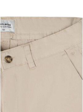 Pantaloni cinesi Silbon Sport beige per uomo