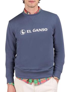 Felpa El Ganso Flocata blu per uomo