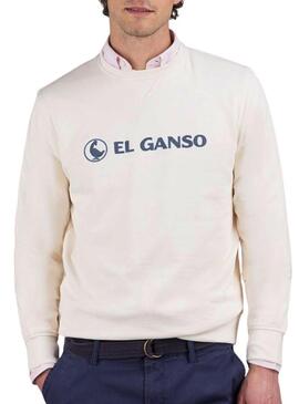 Felpa beige El Ganso flocata per uomo.