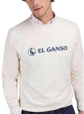 Felpa beige El Ganso flocata per uomo.