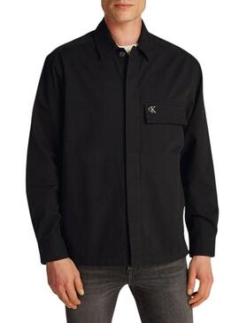 Camicia sovrajeans nera Calvin Klein Jeans Cargo per uomo