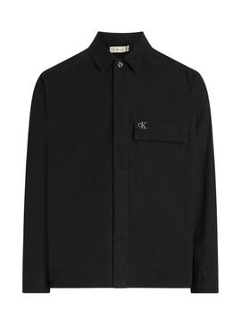 Camicia sovrajeans nera Calvin Klein Jeans Cargo per uomo