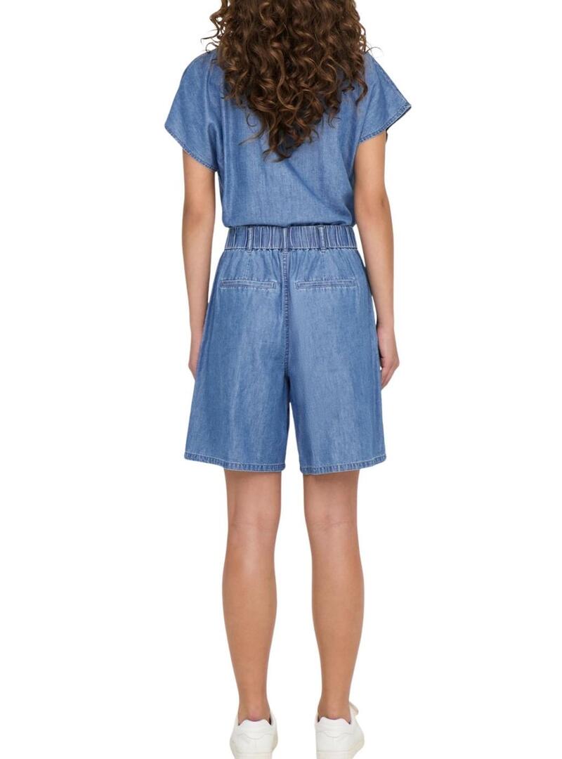 Bermuda Only Bea in denim blu per donna.