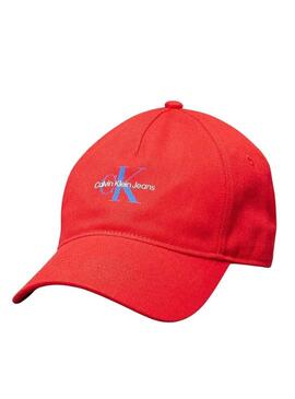 Cappellino Calvin Klein Jeans Monologo Baseball rosso per uomo.