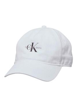 Cappellino Calvin Klein Jeans Monologo Baseball bianco per uomo