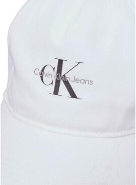 Cappellino Calvin Klein Jeans Monologo Baseball bianco per uomo