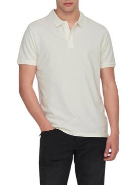 Polo Only and Sons Travis bianco da uomo