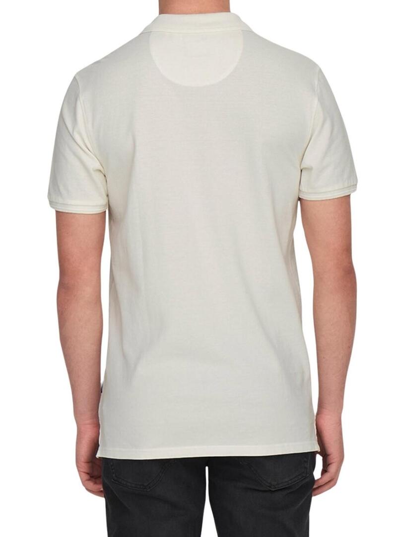 Polo Only and Sons Travis bianco da uomo
