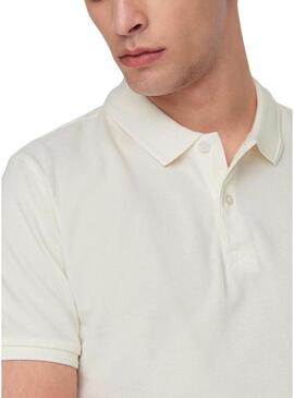 Polo Only and Sons Travis bianco da uomo