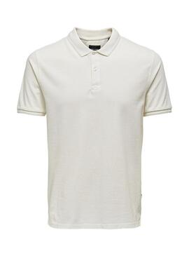 Polo Only and Sons Travis bianco da uomo