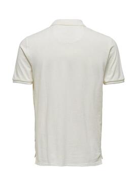 Polo Only and Sons Travis bianco da uomo