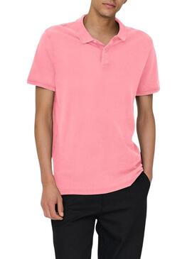 Polo Only and Sons Travis rosa per uomo