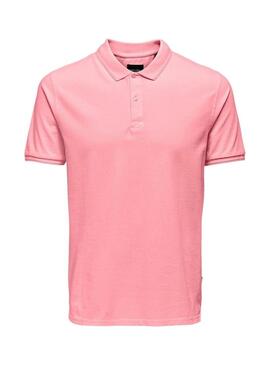 Polo Only and Sons Travis rosa per uomo