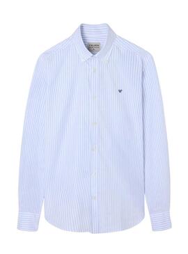 Camicia Silbon Oxford blu e bianca per uomo