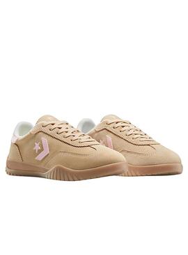 Scarpe Converse Run Star Trainer in camoscio color cammello per donna.