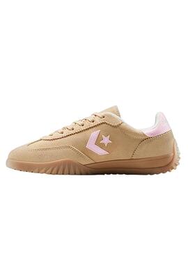 Scarpe Converse Run Star Trainer in camoscio color cammello per donna.