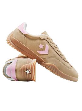 Scarpe Converse Run Star Trainer in camoscio color cammello per donna.