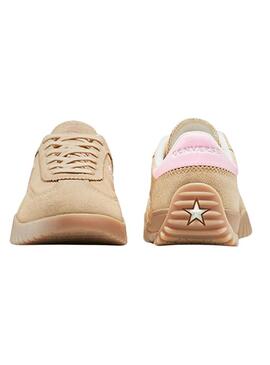 Scarpe Converse Run Star Trainer in camoscio color cammello per donna.