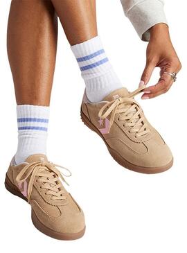 Scarpe Converse Run Star Trainer in camoscio color cammello per donna.