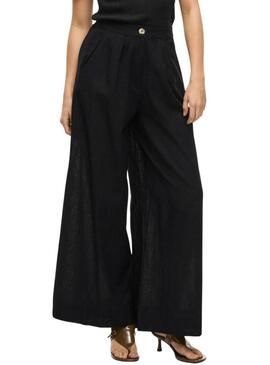 Pantaloni Vila Etni neri per donna.