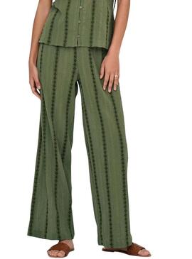 Pantaloni Only Liana verdi per donna.
