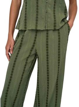 Pantaloni Only Liana verdi per donna.