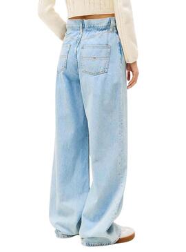 Pantaloni in denim Tommy Jeans Paperbag blu per donna