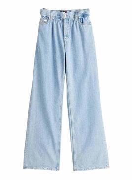 Pantaloni in denim Tommy Jeans Paperbag blu per donna