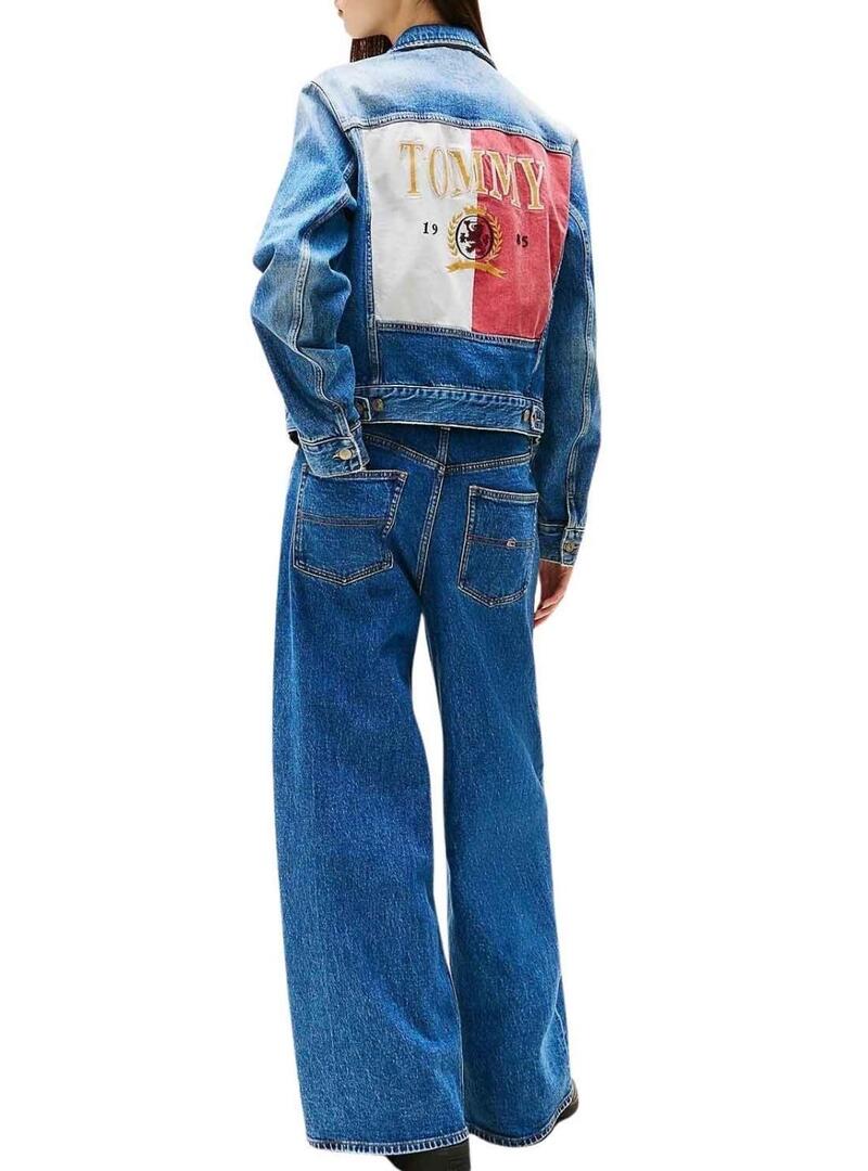 Giacca di jeans Tommy Jeans Trucker blu per donna