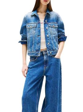 Giacca di jeans Tommy Jeans Trucker blu per donna