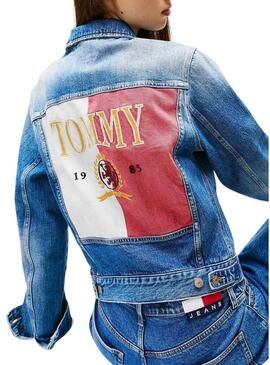 Giacca di jeans Tommy Jeans Trucker blu per donna