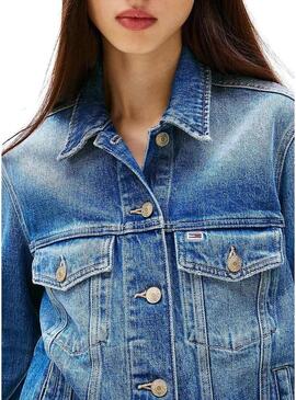 Giacca di jeans Tommy Jeans Trucker blu per donna