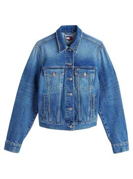 Giacca di jeans Tommy Jeans Trucker blu per donna