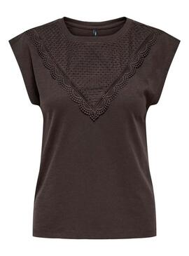 Maglietta Only Delia marrone per donna