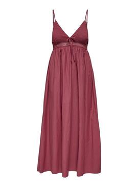 Abito Only Briar bordeaux per donna.