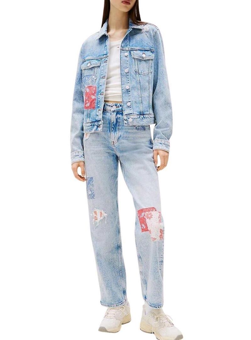 Giacca di jeans Tommy Jeans Classic Trucker blu per donna