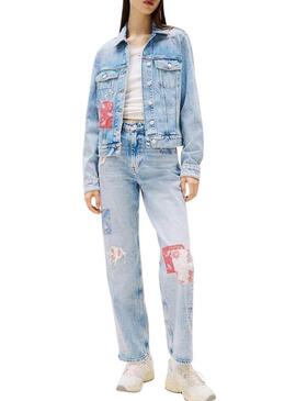 Giacca di jeans Tommy Jeans Classic Trucker blu per donna