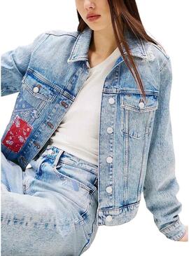 Giacca di jeans Tommy Jeans Classic Trucker blu per donna