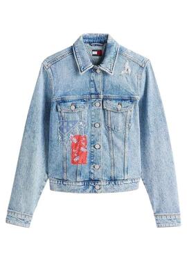 Giacca di jeans Tommy Jeans Classic Trucker blu per donna