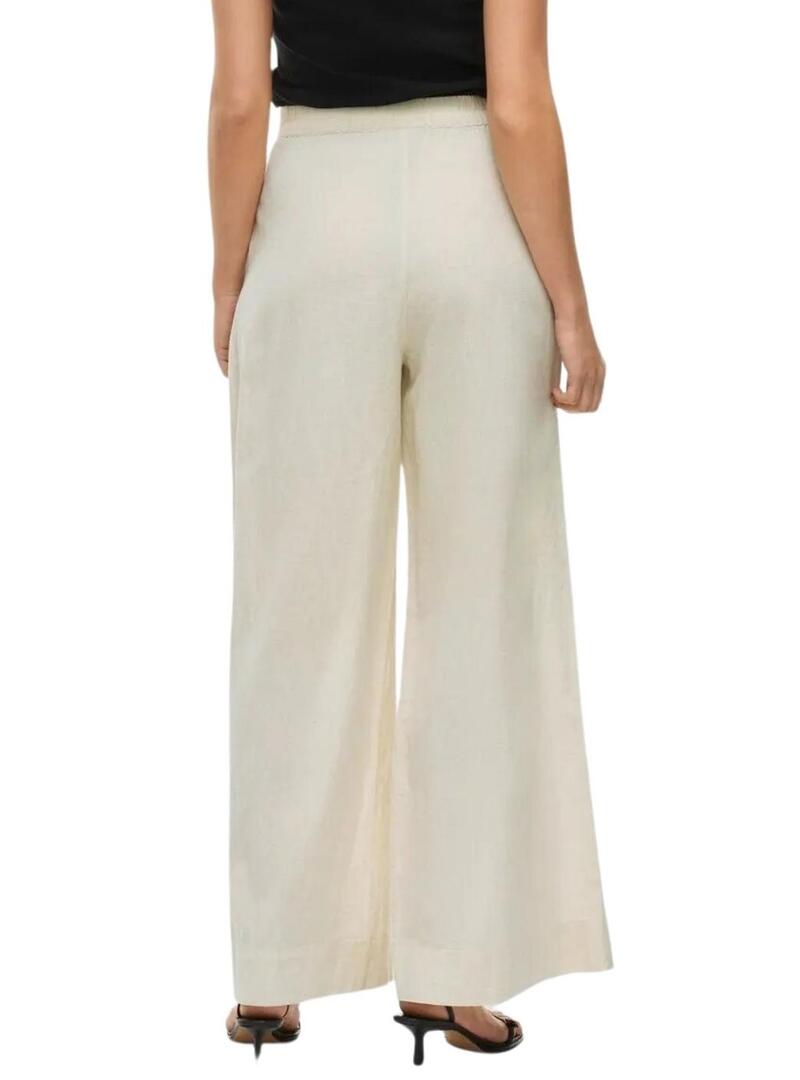 Pantaloni Vila Etni beige per donna