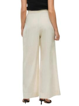 Pantaloni Vila Etni beige per donna
