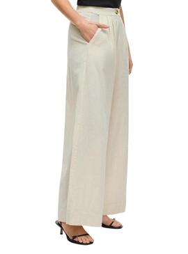 Pantaloni Vila Etni beige per donna