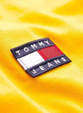 T-Shirt Tommy Jeans Badge Giallo Per Donna